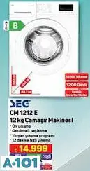 SEG CM 1212 E 12 KG ÇAMAŞIR MAKİNESİ SEG CM 1212 E 12 KG ÇAMAŞIR MAKİNESİ
